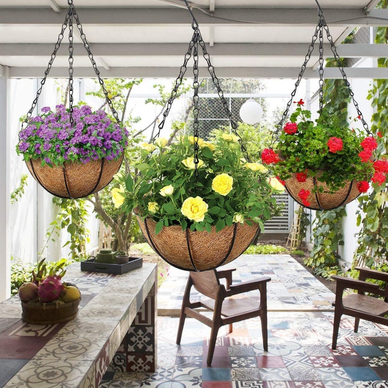 HHTHH 4pcs 18 inch Black Hanging Basket Chain with Hooks Flower Plant Pot Replacement Chain Hanger for Bird Feeders Planters Lanterns and Ornaments - Image 3